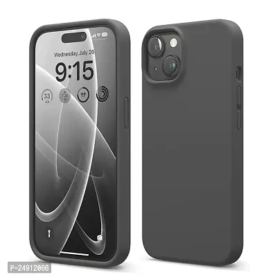 Imperium Silicone Back Case for Apple iPhone 15 Plus |Liquid Silicone| Thin, Slim, Soft Rubber Gel Case | Raised Bezels for Extra Protection of Camera  Screen (Dark Grey).