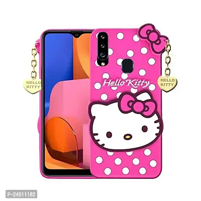Imperium 3D Hello Kitty Soft Rubber-Silicon Back Cover for Samsung Galaxy A20s-thumb0