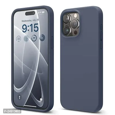 Imperium Silicone Back Case for Apple iPhone 15 Pro Max |Liquid Silicone| Thin, Slim, Soft Rubber Gel Case | Raised Bezels for Extra Protection of Camera  Screen (Navy Blue).