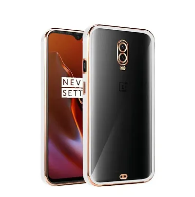Imperium Chrome Plated Transparent Silicone Back Cover for OnePlus 6T.