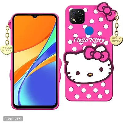 Imperium 3D Hello Kitty Soft Rubber-Silicon Back Cover for Redmi 9  Redmi 9C-thumb0