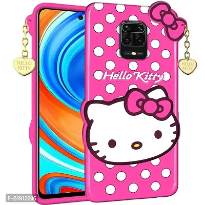 Imperium 3D Hello Kitty Soft Rubber-Silicon Back Cover for Redmi Note 9 Pro Max