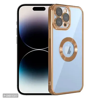 Imperium Clear Back Case for Apple iPhone 14 Pro [Never Yellow] Luxury Electroplating Protective Slim Thin Cover with Camera Lens Protector Design Compatible for Apple iPhone 14 Pro - Gold.-thumb0
