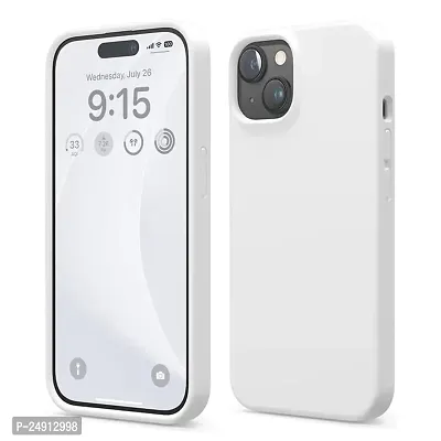 Imperium Silicone Back Case for Apple iPhone 15 Plus |Liquid Silicone| Thin, Slim, Soft Rubber Gel Case | Raised Bezels for Extra Protection of Camera  Screen (White).
