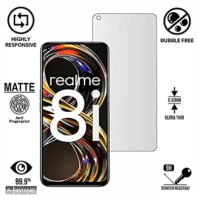 Imperium Frosted Matte Finish (Anti -Scratch) Tempered Glass Screen Protector for Realme 8i-thumb2