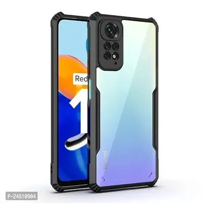 Imperium Redmi Note 11 Shockproof Bumper Crystal Clear Back Cover | 360 Degree Protection TPU+PC | Camera Protection | Acrylic Transparent Back Cover for Redmi Note 11 - Black.