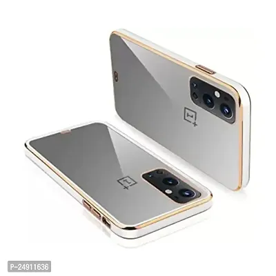 Imperium Chrome Plated Transparent Silicone Back Cover for OnePlus 9 Pro (White).