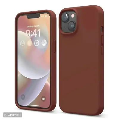 Imperium Silicone Back Case for Apple iPhone 13 |Liquid Silicone| Thin, Slim, Soft Rubber Gel Case | Raised Bezels for Extra Protection of Camera  Screen (Brown).-thumb0