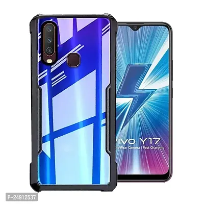 Imperium Vivo Y17 Shockproof Bumper Crystal Clear Back Cover | 360 Degree Protection TPU+PC | Camera Protection | Acrylic Transparent Back Cover for Vivo Y17- Black.