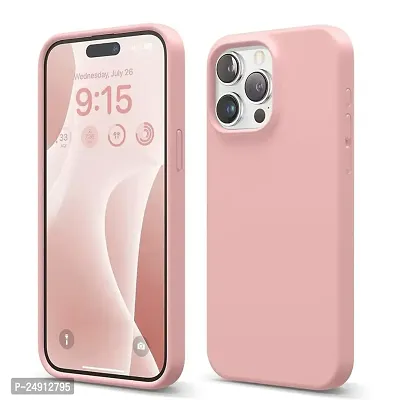 Imperium Silicone Back Case for Apple iPhone 15 Pro Max |Liquid Silicone| Thin, Slim, Soft Rubber Gel Case | Raised Bezels for Extra Protection of Camera  Screen (Pink).