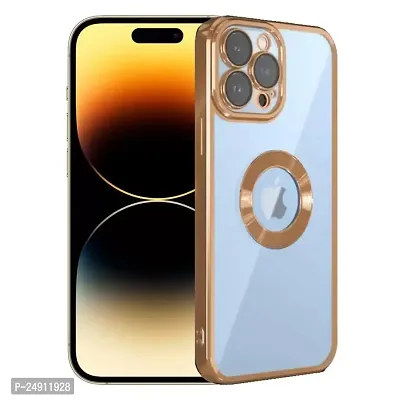 Imperium Clear Back Case for Apple iPhone 14 Pro Max [Never Yellow] Luxury Electroplating Protective Slim Thin Cover with Camera Lens Protector Design Compatible for Apple iPhone 14 Pro Max - Gold.-thumb0