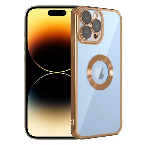 Imperium Clear Back Case for Apple iPhone 14 Pro Max [Never Yellow] Luxury Electroplating Protective Slim Thin Cover with Camera Lens Protector Design Compatible for Apple iPhone 14 Pro Max - Gold.