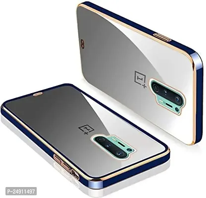 Imperium Chrome Plated Transparent Silicone Back Cover for OnePlus 8 Pro (Blue).