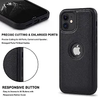 Imperium Leatherette Back Case for Apple iPhone 11 (with Logo Cut) Compatible for Apple iPhone 11 - Black-thumb2