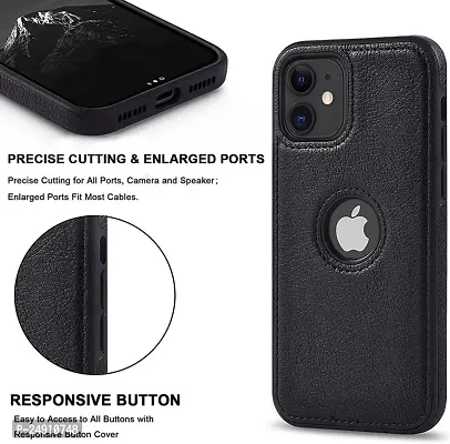 Imperium Leatherette Back Case for Apple iPhone 11 (with Logo Cut) Compatible for Apple iPhone 11 - Black-thumb3