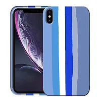 Imperium Ultra Slim Soft Silicon Anti-Slip Shockproof Protective Rainbow Pattern Cover for Apple iPhone X (Blue)-thumb1