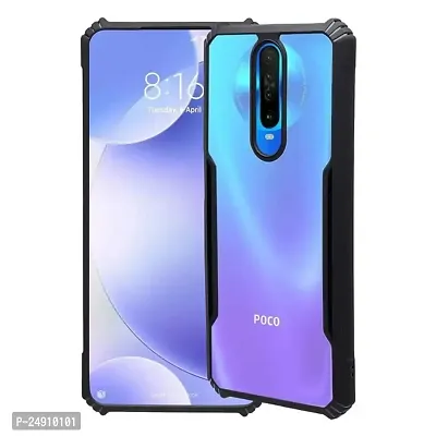 Imperium Poco X2 Shockproof Bumper Crystal Clear Back Cover | 360 Degree Protection TPU+PC | Camera Protection | Acrylic Transparent Back Cover for Poco X2 - Black.