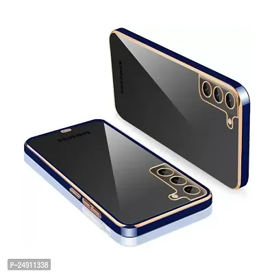 Imperium Chrome Plated Transparent Silicone Back Cover for Samsung Galaxy S22 (Blue).