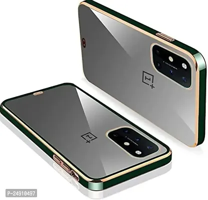 Imperium Chrome Plated Transparent Silicone Back Cover for OnePlus 8T (Green).-thumb0