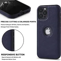 Imperium Leatherette Back Case for Apple iPhone 13 Pro Max (with Logo Cut) Compatible for Apple iPhone 13 Pro Max - Blue-thumb2