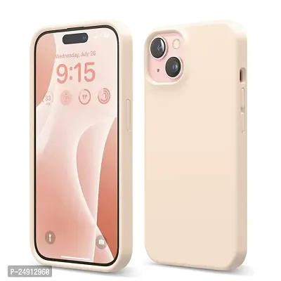 Imperium Silicone Back Case for Apple iPhone 15 Plus |Liquid Silicone| Thin, Slim, Soft Rubber Gel Case | Raised Bezels for Extra Protection of Camera  Screen (Sand Pink).