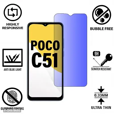 Imperium Anti Blue Light (Blue Light Resistant to Protect your Eyes) Tempered Glass Screen Protector for Poco C51.-thumb4