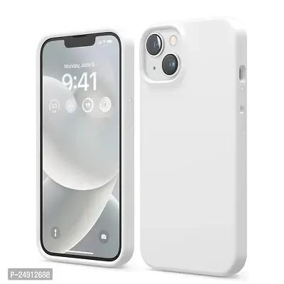 Imperium Silicone Back Case for Apple iPhone 13 |Liquid Silicone| Thin, Slim, Soft Rubber Gel Case | Raised Bezels for Extra Protection of Camera  Screen (White).