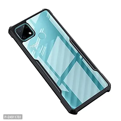 Imperium Realme Narzo 30A Shockproof Bumper Crystal Clear Back Cover | 360 Degree Protection TPU+PC | Camera Protection | Acrylic Transparent Back Cover for Realme Narzo 30A - Black.