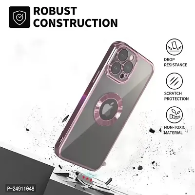 Imperium Clear Back Case for Apple iPhone 13 Pro [Never Yellow] Luxury Electroplating Protective Slim Thin Cover with Camera Lens Protector Design Compatible for Apple iPhone 13 Pro - Pink.-thumb5