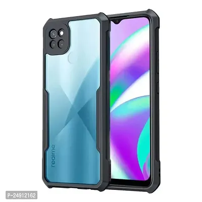 Imperium Realme C12 Shockproof Bumper Crystal Clear Back Cover | 360 Degree Protection TPU+PC | Camera Protection | Acrylic Transparent Back Cover for Realme C12 - Black.