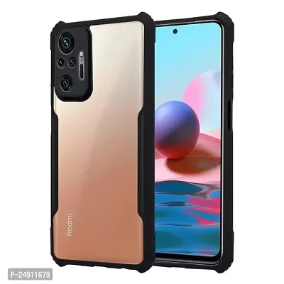 Imperium Redmi Note 10 Pro Max Shockproof Bumper Crystal Clear Back Cover | 360 Degree Protection TPU+PC | Camera Protection | Acrylic Transparent Back Cover for Redmi Note 10 Pro Max- Black.