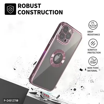 Imperium Clear Back Case for Apple iPhone 12 Pro Max [Never Yellow] Luxury Electroplating Protective Slim Thin Cover with Camera Lens Protector Design Compatible for Apple iPhone 12 Pro Max - Pink.-thumb2