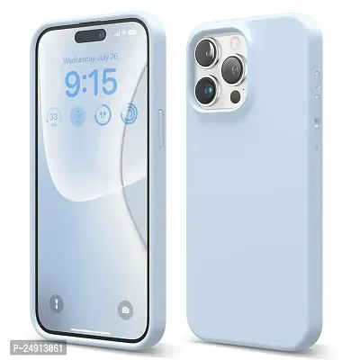 Imperium Silicone Back Case for Apple iPhone 15 Pro Max |Liquid Silicone| Thin, Slim, Soft Rubber Gel Case | Raised Bezels for Extra Protection of Camera  Screen (Light Blue).-thumb0