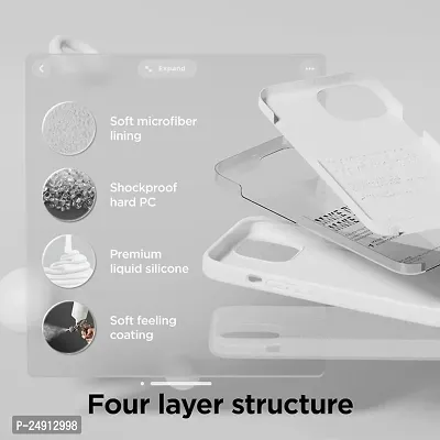 Imperium Silicone Back Case for Apple iPhone 15 Plus |Liquid Silicone| Thin, Slim, Soft Rubber Gel Case | Raised Bezels for Extra Protection of Camera  Screen (White).-thumb3