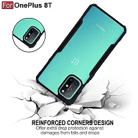 Imperium OnePlus 8T Shockproof Bumper Crystal Clear Back Cover | 360 Degree Protection TPU+PC | Camera Protection | Acrylic Transparent Back Cover for OnePlus 8T (Black)-thumb1