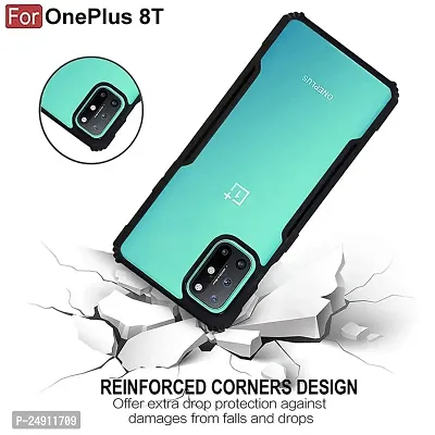 Imperium OnePlus 8T Shockproof Bumper Crystal Clear Back Cover | 360 Degree Protection TPU+PC | Camera Protection | Acrylic Transparent Back Cover for OnePlus 8T (Black)-thumb2