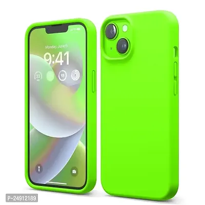 Imperium Silicone Back Case for Apple iPhone 13 |Liquid Silicone| Thin, Slim, Soft Rubber Gel Case | Raised Bezels for Extra Protection of Camera  Screen (Neon Green).-thumb0