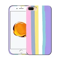 Imperium Ultra Slim Soft Silicon Anti-Slip Shockproof Protective Rainbow Pattern Cover for Apple iPhone 7 Plus (Pink)-thumb1