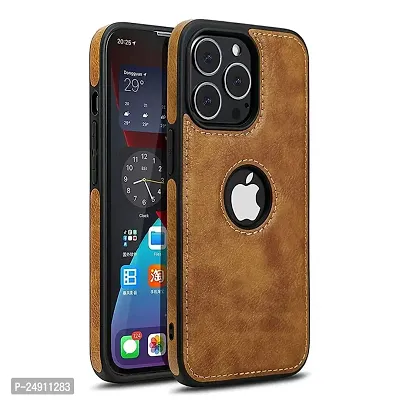 Imperium Leatherette Back Case for Apple iPhone 13 Pro (with Logo Cut) Compatible for Apple iPhone 13 Pro - Brown-thumb0