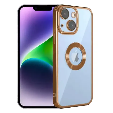 Imperium Clear Back Case for Apple iPhone 14 Plus [Never Yellow] Luxury Electroplating Protective Slim Thin Cover with Camera Lens Protector Design Compatible for Apple iPhone 14 Plus - Gold.