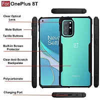 Imperium OnePlus 8T Shockproof Bumper Crystal Clear Back Cover | 360 Degree Protection TPU+PC | Camera Protection | Acrylic Transparent Back Cover for OnePlus 8T (Black)-thumb2