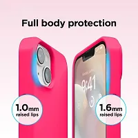 Imperium Silicone Back Case for Apple iPhone 13 |Liquid Silicone| Thin, Slim, Soft Rubber Gel Case | Raised Bezels for Extra Protection of Camera  Screen (Neon Pink).-thumb3