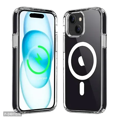 Imperium Wireless Charging case for Apple iPhone 15 Plus |Shock-Proof Military Grade Protection | Thin  Slim | Raised Bezels for Extra Protection of Camera  Screen (Transparent  White).