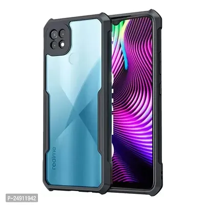 Imperium Realme Narzo 20 Shockproof Bumper Crystal Clear Back Cover | 360 Degree Protection TPU+PC | Camera Protection | Acrylic Transparent Back Cover for Realme Narzo 20 - Black.-thumb0