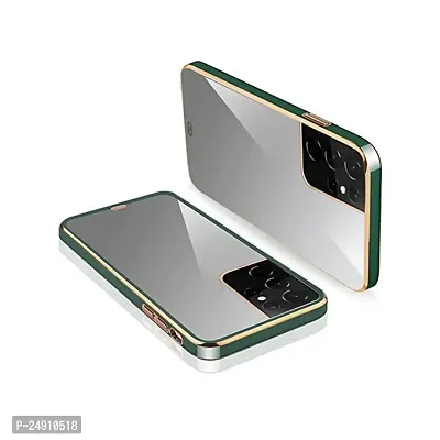 Imperium Chrome Plated Transparent Silicone Back Cover for Samsung Galaxy S21 Ultra (Green).-thumb0