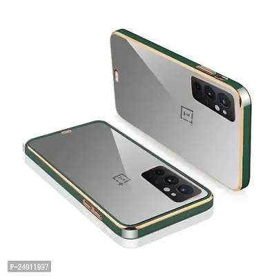 Imperium Chrome Plated Transparent Silicone Back Cover for OnePlus 9RT (Green).
