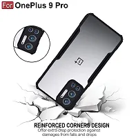 Imperium OnePlus 9 Pro Shockproof Bumper Crystal Clear Back Cover | 360 Degree Protection TPU+PC | Camera Protection | Acrylic Transparent Back Cover for OnePlus 9 Pro (Black)-thumb1