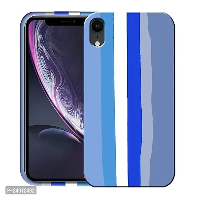 Imperium Ultra Slim Soft Silicon Anti-Slip Shockproof Protective Rainbow Pattern Cover for Apple iPhone XR (Blue)