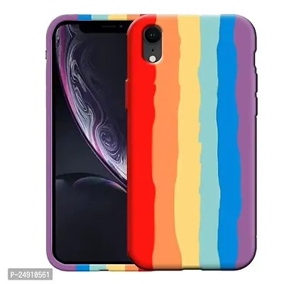 Imperium Ultra Slim Soft Silicon Anti-Slip Shockproof Protective Rainbow Pattern Cover for Apple iPhone XR (Red)