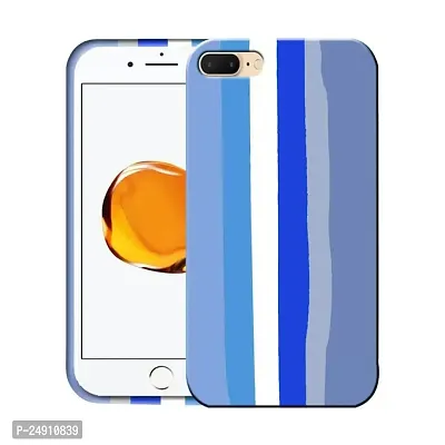 Imperium Ultra Slim Soft Silicon Anti-Slip Shockproof Protective Rainbow Pattern Cover for Apple iPhone 8 Plus (Blue)-thumb0